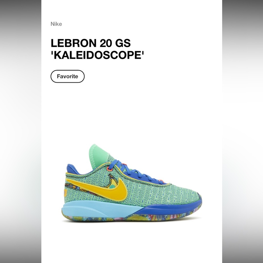 Nike Kids LeBron 20 GS Kaleidoscope Sneakers - Blue and Yellow